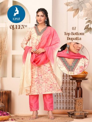 Queen 3 by Kaya chanderi modal print unstitched dress material catalogue salwar kameez catalogs