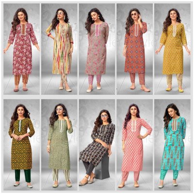 Queen India Vol 9 by Deeptex Pure Cotton Embroidered Kurti Catalogue at Affordable rate kurtis catalogs