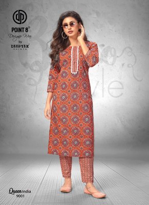 Queen India Vol 9 by Deeptex Pure Cotton Embroidered Kurti Catalogue at Affordable rate kurtis catalogs