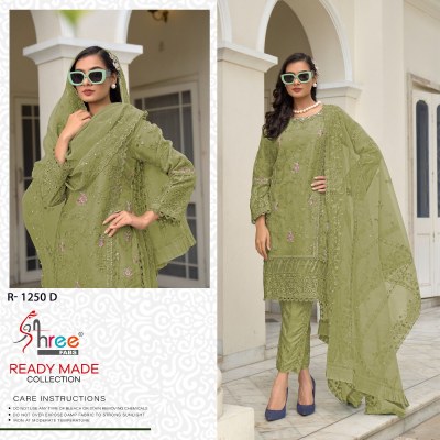 R 1250 by Shree Fab Organza Embroidered Khatli Work readymade suit catalogue at affordable rate readymade suit catalogs