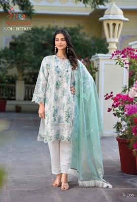 R 1399 by Shree fab Organza digital printed Khatli work readymade suit readymade suit collection  Shree fab
