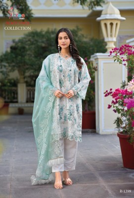 R 1399 by Shree fab Organza digital printed Khatli work readymade suit readymade suit collection  readymade suit catalogs
