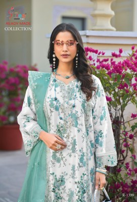 R 1399 by Shree fab Organza digital printed Khatli work readymade suit readymade suit collection  readymade suit catalogs