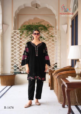 R 1476 by Shree Fab Embroidered designer velvet Kurta with Bottom and dupatta collection Shree fab