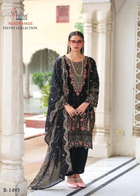 R 1493 by Shree fab super hit velvet Pakistani suit catalogue at amavi expo Shree fab