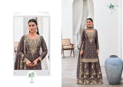 RADHA TRENDZ VIVAH Chinon Embroidery 3-Piece Flared Suit Set Fancy Palazzo suit catalogue