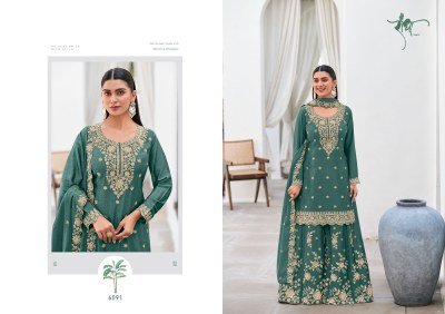 RADHA TRENDZ VIVAH Chinon Embroidery 3-Piece Flared Suit Set Fancy Palazzo suit catalogue