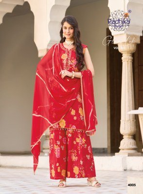 RADHIKA LIFE STYLE Glam Look Vol-4 Milano Silk Palazzo Suit with Dupatta Fancy Palazzo suit catalogue