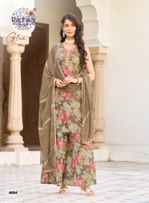 RADHIKA LIFE STYLE Glam Look Vol-4 Milano Silk Palazzo Suit with Dupatta Fancy Palazzo suit catalogue