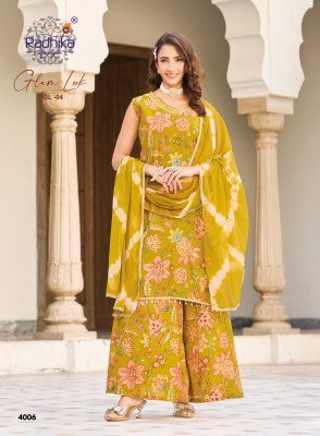 RADHIKA LIFE STYLE Glam Look Vol-4 Milano Silk Palazzo Suit with Dupatta Fancy Palazzo suit catalogue