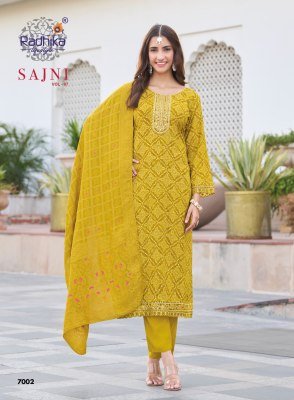 RADHIKA LIFE STYLE SAJNI Vol-7 Rayon Embroidery Kurti Pant Dupatta Set kurti pant with dupatta Catalogs