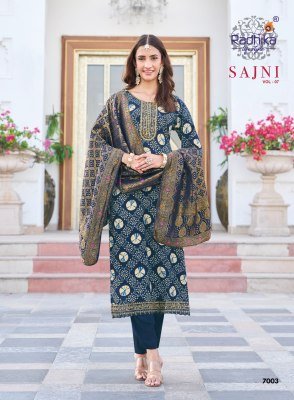 RADHIKA LIFE STYLE SAJNI Vol-7 Rayon Embroidery Kurti Pant Dupatta Set kurti pant with dupatta Catalogs