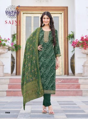 RADHIKA LIFE STYLE SAJNI Vol-7 Rayon Embroidery Kurti Pant Dupatta Set kurti pant with dupatta Catalogs