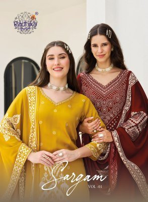RADHIKA LIFE STYLE SARGAM Vol-1 Gajji Silk Kurti Palazzo Dupatta Set wholesale catalogs