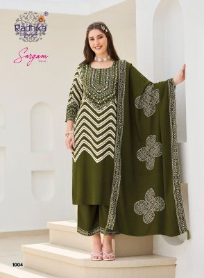 RADHIKA LIFE STYLE SARGAM Vol-1 Gajji Silk Kurti Palazzo Dupatta Set Fancy Palazzo suit catalogue