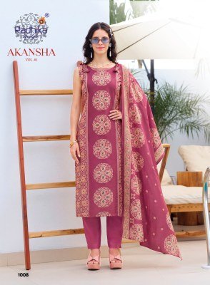RADHIKA Lifestyle AKANSHA Vol-1 Heavy Vertican Foil Print 3-Piece Suit kurti pant with dupatta Catalogs