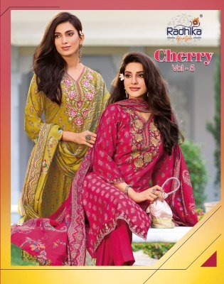 RADHIKA Lifestyle CHERRY Vol-5 Modal Embroidery Top Pant Dupatta Set wholesale catalogs