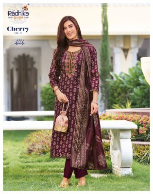 RADHIKA Lifestyle CHERRY Vol-5 Modal Embroidery Top Pant Dupatta Set kurti pant with dupatta Catalogs