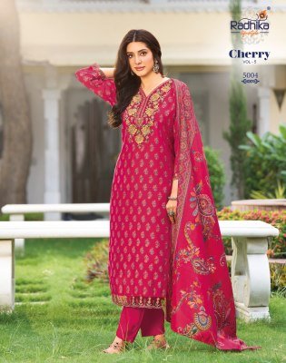 RADHIKA Lifestyle CHERRY Vol-5 Modal Embroidery Top Pant Dupatta Set kurti pant with dupatta Catalogs