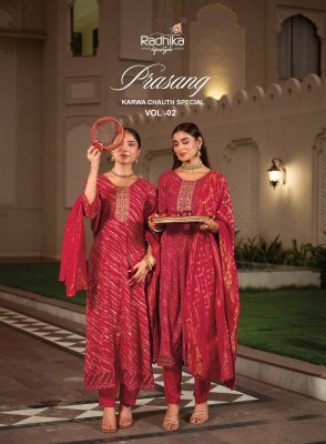 RADHIKA Lifestyle PRASANG Vol-2 Karwa Chauth Special Anarkali Gown 3-Piece Set 