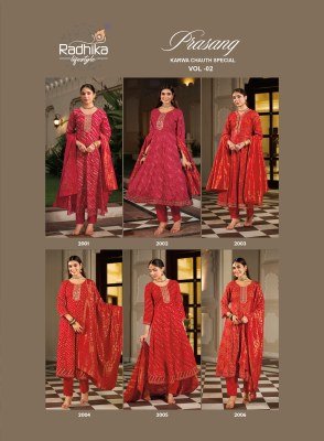 RADHIKA Lifestyle PRASANG Vol-2 Karwa Chauth Special Anarkali Gown 3-Piece Set readymade suit catalogs