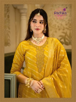 RADHIKA Lifestyle RANG Vol-2 Dola Silk Jacquard Lehriya 3-Piece Set kurti pant with dupatta Catalogs