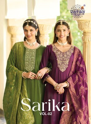 RADHIKA Lifestyle SARIKA VOL 2 Roman Glass Silk Anarkali Gown with Dupatta wholesale catalogs