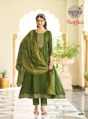 RADHIKA Lifestyle SARIKA VOL 2 Roman Glass Silk Anarkali Gown with Dupatta fancy Anarkali suit catalogs