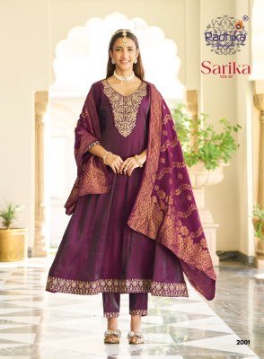RADHIKA Lifestyle SARIKA VOL 2 Roman Glass Silk Anarkali Gown with Dupatta fancy Anarkali suit catalogs