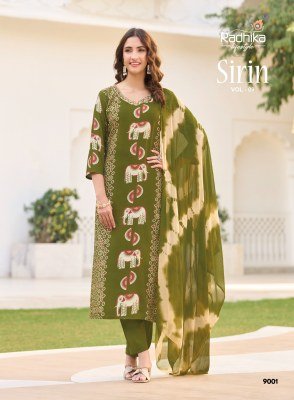 RADHIKA Lifestyle SIRIN Vol-9 Vertican Foil Print 3-Piece Suit Set kurti pant with dupatta Catalogs