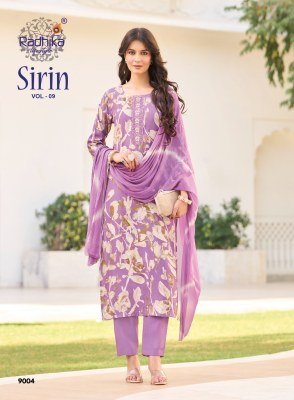 RADHIKA Lifestyle SIRIN Vol-9 Vertican Foil Print 3-Piece Suit Set kurti pant with dupatta Catalogs