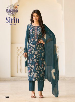 RADHIKA Lifestyle SIRIN Vol-9 Vertican Foil Print 3-Piece Suit Set kurti pant with dupatta Catalogs