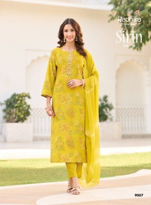 RADHIKA Lifestyle SIRIN Vol-9 Vertican Foil Print 3-Piece Suit Set kurti pant with dupatta Catalogs