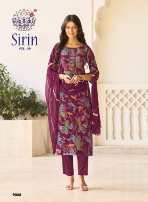 RADHIKA Lifestyle SIRIN Vol-9 Vertican Foil Print 3-Piece Suit Set kurti pant with dupatta Catalogs