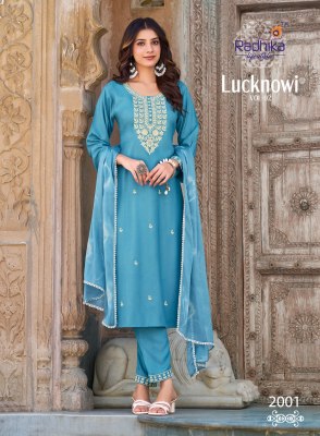 RADHIKA lifestyle Lucknowi Vol 2 Top bottom dupptta Summer Collection   kurtis catalogs