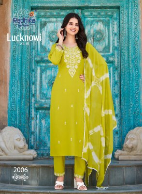 RADHIKA lifestyle Lucknowi Vol 2 Top bottom dupptta Summer Collection   kurtis catalogs
