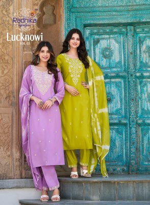 RADHIKA lifestyle Lucknowi Vol 2 Top bottom dupptta Summer Collection   kurtis catalogs