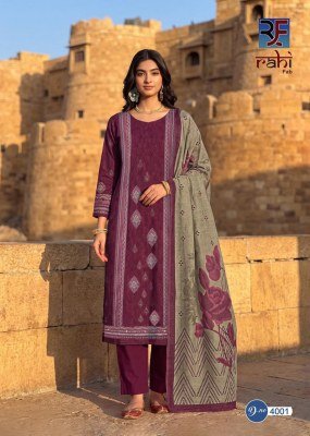RAHI FAB RISING GOLD Vol-4 Cotton Organic Print Gold Hand Work Dress Material dress material catalogs