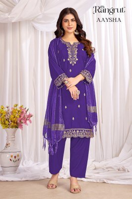 RANGRUT AAYSHA Crape Sequence Kurti Pant Dupatta Set wholesale catalogs