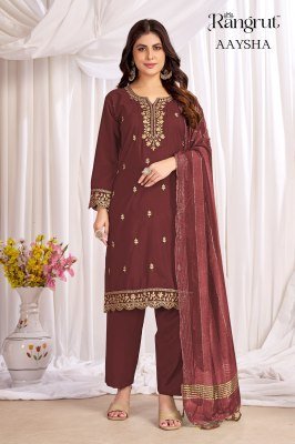 RANGRUT AAYSHA Crape Sequence Kurti Pant Dupatta Set kurti pant with dupatta Catalogs