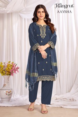 RANGRUT AAYSHA Crape Sequence Kurti Pant Dupatta Set kurti pant with dupatta Catalogs