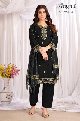 RANGRUT AAYSHA Crape Sequence Kurti Pant Dupatta Set kurti pant with dupatta Catalogs