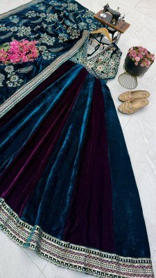 RASHMIKA ZC-SERIES Premium Designer Velvet 3 Piece Party Wear Gown Set fancy Anarkali suit catalogs