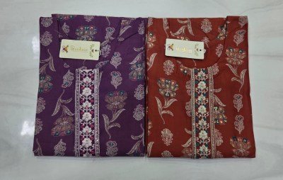 REWA Series Vatican Print Suit with Embroidery and Chanderi Sequence Dupatta kurti pant with dupatta Catalogs
