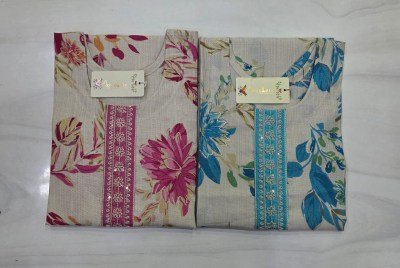 REWA Series Vatican Print Suit with Embroidery and Chanderi Sequence Dupatta kurti pant with dupatta Catalogs