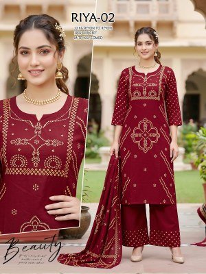RIYA 22KG Rayon-to-Rayon 3-Piece Printed Concept Suit Set wholesale catalogs