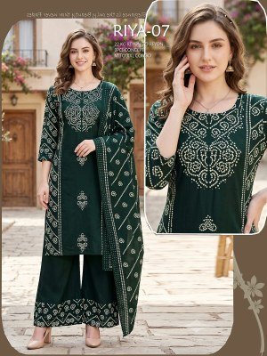 RIYA 22KG Rayon-to-Rayon 3-Piece Printed Concept Suit Set Size wise Combo Set