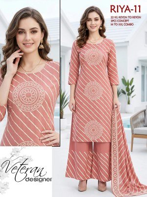 RIYA 22KG Rayon-to-Rayon 3-Piece Printed Concept Suit Set Size wise Combo Set