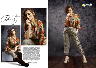 RIYA DESIGNER WESTERN Vol-1 Handloom Cotton Stripe Kurti with Bottom kurtis catalogs