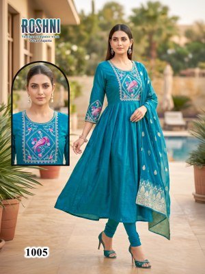 ROSHNI Designer 3 Piece Suit Set Heavy Dupatta readymade suit catalogs